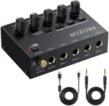 PROZOR Mini Audio Mixer 4 Channel Line Mixer - USB-C Powered Sub Mixer with Volume Control & Stereo Mono Switch, Compact Low Noise Audio Mixer for Guitar, Bass, Keyboard, Recording, Streaming