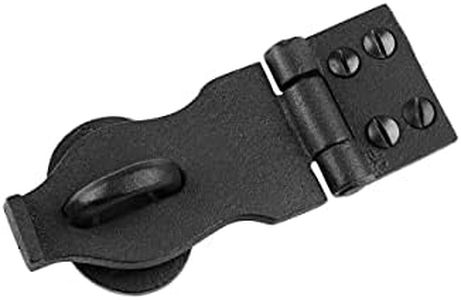 Renovators Supply Black Wrought Iron Hasp Door Latch - Heavy Duty Security Padlock Hasp - Ideal for Doors and Gates - Door Lock for Safety - 4 Inches