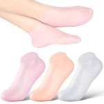 Silicone Socks For Women, (2-Pair) Moisturizing Foot Socks, Soft Gel Socks, Aloe Socks, Women Spa Pedicure Socks Multicolor