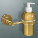 Plantex 304 Grade Stainless Steel Hand Wash Holder for Wash Basin Liquid Soap Dispenser/Bathroom Accessories - Oreo (Gold)