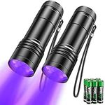 Kizplays UV Torch LED Flashlight, UV lamp 395nm Lights pet Urine Detector for Dried Stains from Your Dogs, Cats and Rodents on Carpets, Curtains 2 Packs 6 x AAA Batteries Included