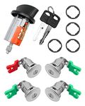 Fast Auto Keys New Fits for 1997-2018 Ford Econoline E-150 E-250 E-350 Vans, Ignition Switch Lock Cylinder with 4 Door Lock Cylinder and 2 Matching Key Replace LC6177 + 703369 X4 + 597638 X2 No Chip