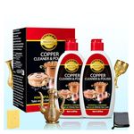 Meuvcol Brass & Copper Cleaner and Polish – 17.6 Oz Gentle Copper Polishing Cream for Pots, Pans, Sinks, Cups, Antiques – Restores Shine, Gentle Removes Tarnish & Stains – Non-Scratch, Easy to Use