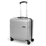 NOVEX Laptop Bag Bolt Hard Top Overnighter Carry-on | Polycarbonate Hard Case Luggage 8 Spinner Wheel 40 cms | Laptop Trolley Bag with Number Lock | Business Trolley Bag - Men & Women, Silver