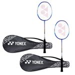 YONEX ZR 100 Light Aluminium Blend Badminton Racquet with Full Cover (Blue/Blue) - Set of 2