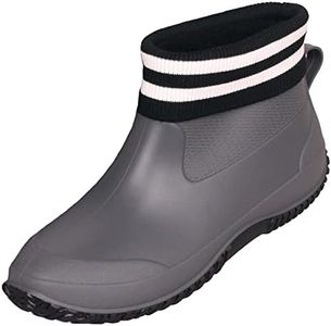 SMajong Stivali in Gomma Uomo Donna Impermeabili Scarpe da Giardinaggio Antiscivolo Scarpe da Pioggia Scarpe Gomma Stivali Caviglia Caldi Grigio Nero Cotone Taglia 38 EU