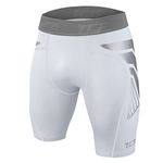 TCA Men's CarbonForce Pro Compression Base Layer Shorts Thermal Under Gear - White, L