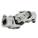 Double Steering U Joint Steel 3/4in DD X 3/4in DD 5.2in Length Chromed Steering Column Shaft Coupler for 3/4in Input Shaft Universal Fit for Cars