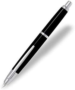 Pilot Pluma estilográfica mediana retráctil sin tapa con ribete de rodio - plata
