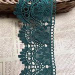 9CM Width Europe Crown Pattern Inelastic Embroidery Lace Trim,Curtain Tablecloth Slipcover Bridal DIY Clothing/Accessories.(4 Yards in one Package) (Blackish Green)