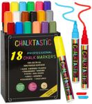 CHALK MARKERS By FANTASTIC MEGA 18 Pack, BEST Art, Menu Board Bistro Boards - Glass & Window Paint Marker Pens - Reversible 6mm Fine or Chisel Tip