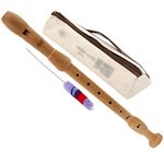 Music Recorder Instrument,Beginner Adult German/Baroque Alto Recorder, 8-Hole Wooden Professional Playing Flute Instrument, Storage Bag + Cleaning Stick + Lanyard