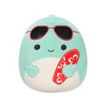 Squishmallows SQCR05372 7.5-Inch-Perry The Teal Dolphin with Sunglasses and Surfboard, Multicolour