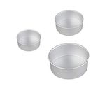 RINKLE TRENDZ Aluminium Tall Round Cake Pan Tin Mould 5, 6, 7-inches x 4 Inches Height