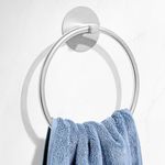 Brushed Nickel Bathroom Towel Ring - SUS304 Stainless Steel Bathroom Towel Rack, Susswiff Adhesive Wall Mounted Hand Towels Holder, Towel Hanger for Bathroom Organizer, Kitchen Storage