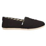 TOMS 10017732BLACKUS11 Recycled Cotton Canvas Womens Alpargata Black US11