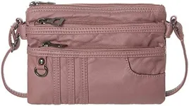 MINICAT Treble Pockets Small Crossbody Purse Cell Phone Purse Shoulder Bags for Women(Pink)