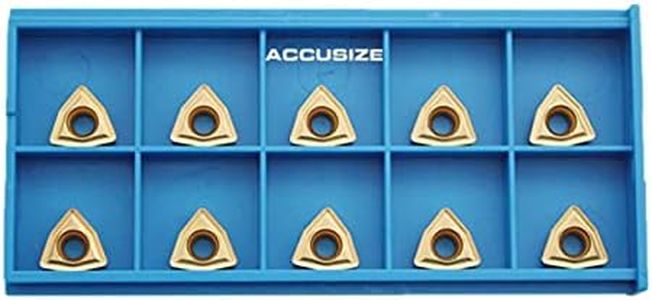 Accusize Industrial Tools WCMT2.52 Inserts, TiN Coated, Carbide, Cutting Steel, 10 Pc Set, 2139-1020x10