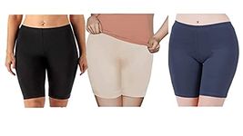 Regalia Procot Cotton Slip Shorts for Under Dresses Women Seamless Anti Chafing Underwear Panties Mid Thigh Boyshorts Lace/Plain Cycling Shorts Regular and Plus Sizes Combo Pack