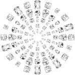 GORGECRAFT 100PCS Mixed Shapes Sew On Rhinestones Tear Drop Crystal Rhinestones Flatback Gemstones for DIY Crafts Jewelry Clothes Bag Shoes Dress,Clear