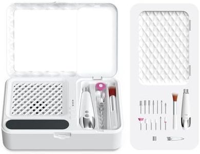 Portable Nail Dust Collector Deluxe Kit, Rechargeable Cordless Nail Quiet Vacuum Fan Cleaner with Mirror & Reusable Filters, Rich Nail Tech Tools, Compact Travel Size, Best Gifts for Women Teen Girls