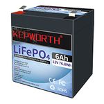 KEPWORTH Lithium LiFePO4 12V 6Ah Rechargeable Battery Lithium Iron Phosphate Batteries with 10A BMS Protection and DeepCycles Perfect for Fish Finder, Power Wheels,Kid Scooters, Light,UPS