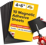 Magnetic Sheets with Adhesive Backing - 10 PCs Each 10 cm x 15 cm (4" x 6") - Flexible Magnetic Paper for Craft and DIY - Peel and Stick Magnet Sheets for Picture and Photo Magnets