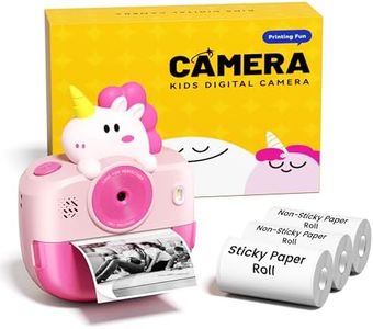 Phomemo Kids Camera Instant Print, Kid Camera with Printer, Birthday Gifts Girls Toys Age 3 to 10 Years Old Girl with Paper Rolls, Bluetooth Sticker Printer with Stickers