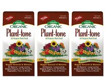 Espoma Organic Plant-Tone 5-3-3 Natural & Organic All Purpose Plant Food; 4 lb. Bag; The Original Organic Fertilizer for All Flowers, Vegetables, Trees, and Shrubs. Pack of 3