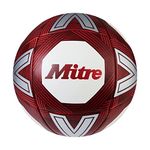 Mitre Intent Training Football | Enhanced Grip and Control | Durable Construction, White/Red, 5
