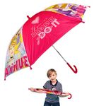 HOVUK Disney Princess Umbrella for Kids - Girls Stick Auto Open Umbrella with Windproof 40-Inch Arc Canopy for Ages 3-7 - Folding Umbrella with Character Print - Clear Brolly for Children