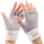 Winter Fingerless Gloves UK, Women Warm Knit Half Fingers Mittens Thermal Fingerless Gloves Ladies Half Fingers for Ladies Driving Working Typing, Violet