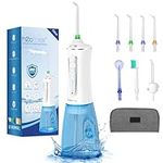 H2ofloss Water Flosser for Teeth Cordless, IPX7 Waterproof Oral Irrigator Dental with 5 Modes and 6 Jets, USB Recharged and 300ML Water Dental Flosser for 30 Days Use at Home/Travel