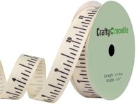 CraftyCrocodile Teacher Crafting Ribbon - Measuring Ribbon for Crafts and Gifts - School Ruler Ribbon Teacher Themed Twill Tape Crafting Supplies