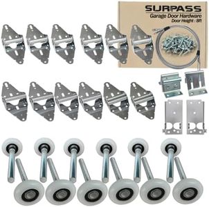 Surpass Garage Door Hardware Kit Roller/Hinge/Top Bracket/Wire Rope (for 8' Height Garage Doors)
