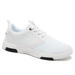 OrthoComfoot Mens Orthopedic Shoes with Arch Support, Plantar Fasciitis Fashion Sneakers, Strain Walking Shoes with Breathable Insoles for Outdoor Indoor White Size 14