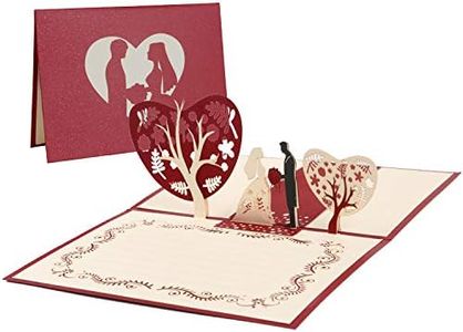 Vicloon Tarjeta de Felicitación de Boda Invitación, Tarjeta Regalo de 3D Pop-up con Sobre y Papel de Carta, Tarjeta de San Valentín de Cumpleaños para Novios, Novias, Aniversario, Navidad