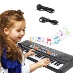 m zimoon Kids Keyboard Piano, 49 Keys Electronic Piano with Microphone Portable Music Keyboard Musical Instrument Piano Birthday Xmas Day Gifts Age for 3+ Years Girls Boys