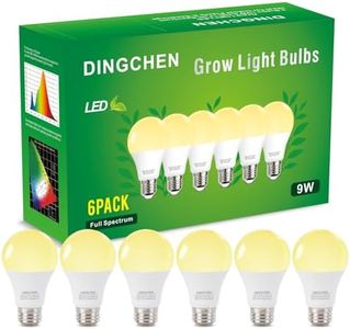 DingChen Grow Light Bulbs, A19 Full Spectrum Light Bulb, 9W Plant Grow Lights Bulbs (100W Equivalent), E26 Base, for Indoor Plants, Herbs, Flowers, Vegetables, 6 Pack