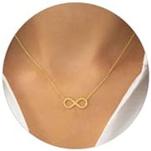 HANLI 14K Gold Plated Infinity Necklace for Women - Elegant Gold Jewelry for Women