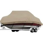 Seamander Trailerable Boat Cover Fits V-Hull, Center Console, 17'-19'L Beam Width up to 96" Beige