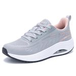 IIV Womens Air Walking Shoes with Arch Support for Plantar Fasciitis | Tennis Sneakers for Gym Workout Running Gray/Pink US 10