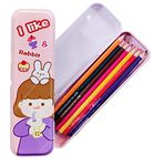 FunBlast Pencil Box for Kids, Metal Pencil Box, Pencil Box for Girls, Pencil Case, Return Gifts for Kids, Pencil Box Boys, Stationary Gifts for Kids (Rabbit)