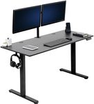 VIVO Electric 55 x 24 inch Stand Up Desk, Complete Height Adjustable Standing Workstation, Frame and Top, with Push Button Controller, Black, DESK-E155TB