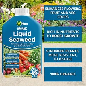 Vitax Organic Liquid Seaweed Fertilizer, 1L – Concentrated Plant Feed