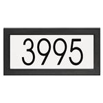 Rectangular Address Plaque – 4’’ Peel & Stick House Numbers INCLUDED – Outdoor Weatherproof Home Sign– PRO-DF - Made in Canada (Black/White)