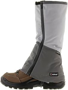 Kahtoola LEVAgaiter Tall GTX Gaiters, Waterproof Gore-TEX Shoe & Boot Protection for Mountaineering, Off-Trail Hiking in Mud, Snow & Ice - Dark Grey | Light Grey - Small