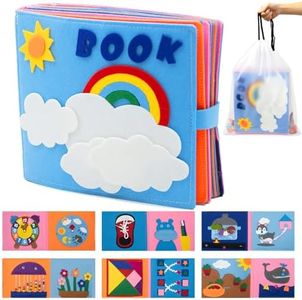 Quiet Book,TINY SPARK Montessori Busy Book Including 12 Themes Preschool Learning Activities,3D Rainbow Montessori Board Sensory Toy for 1 2 3 4 Years Old (12 Themes)