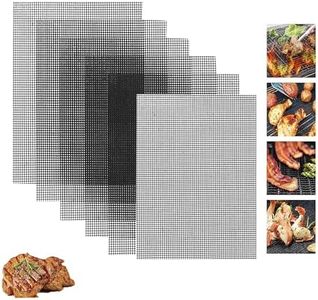 LxcshLjx 6Pcs BBQ Grill Mesh Mat, 15.7 x 13In Non-Stick Barbecue Grilling Mat, Heavy Duty Reusable Heat Resistant Cooking Mesh Mat, Outdoor Grill Sheet Liners for Smoker, Gas, Charcoal, Electric Grill
