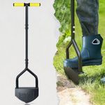 Colwelt Manual Lawn Edging Tool 102cm, Half Moon Lawn Edger with V-shape Serrated Blade, Solid Steel Lawn Edger Tool with Soft T-Grip, Garden Grass Edger for Sidewalk, Yard, Landscape, Garden Borders